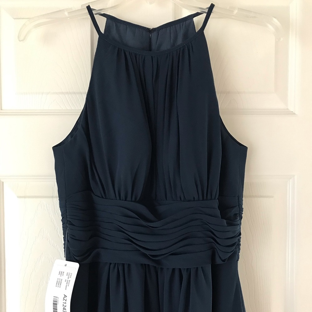 NEW Bridesmaids Dress Azazie Bonnie Navy Blue A4 - Picture 4 of 6